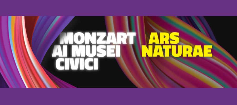 Illustrazione colorata con la scritta "Monzart ai Musei Civici. Ars Naturae"